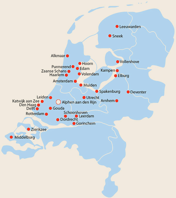 landkaart Nederland alib2 routes in nederland